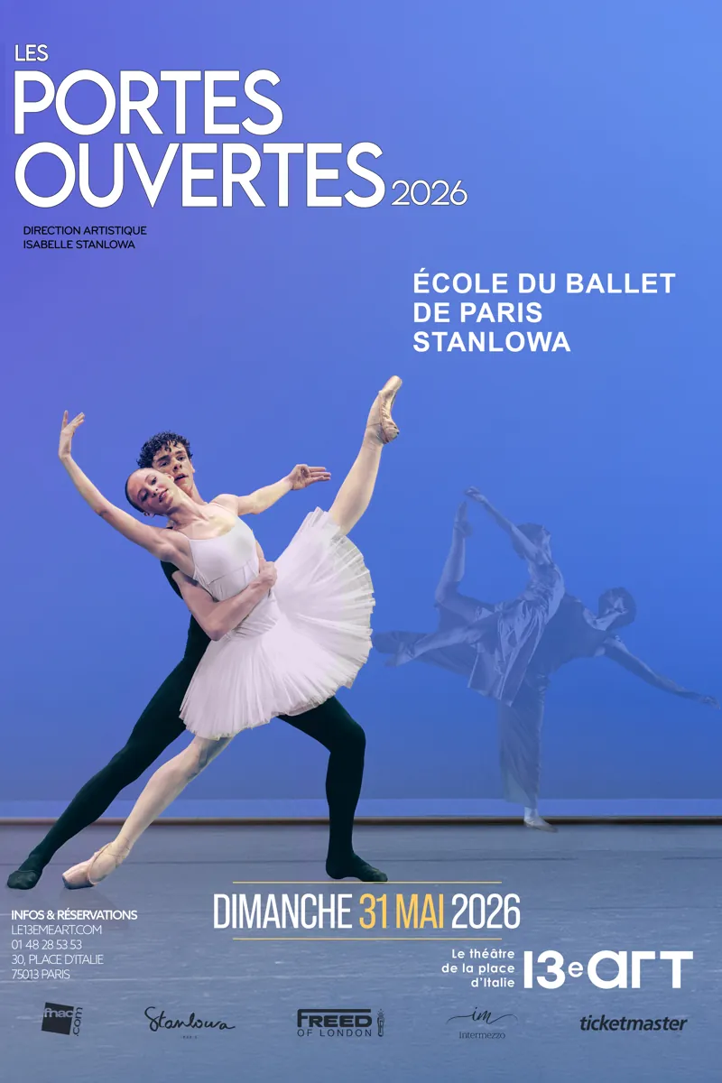 Affiche des portes ouvertes des Ballets Stanlowa au 13e Art